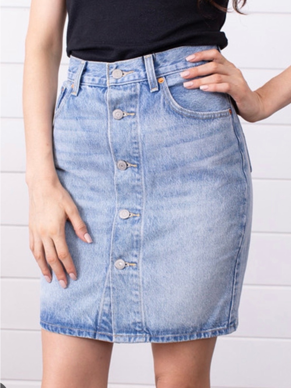 Levi's Light Blue Denim Pencil Skirt-27